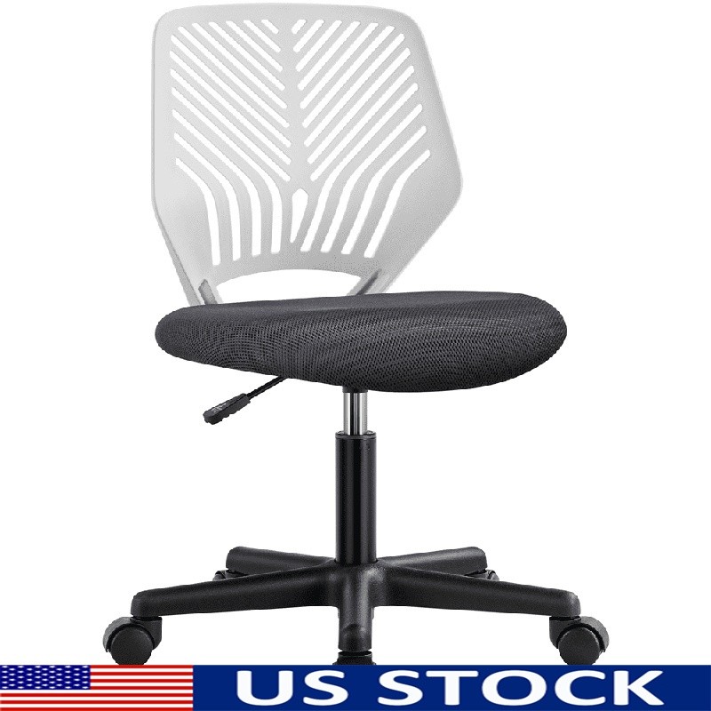 Ergonomic Armless Task Chair Adjustable Height Swivel Home Office Chair New