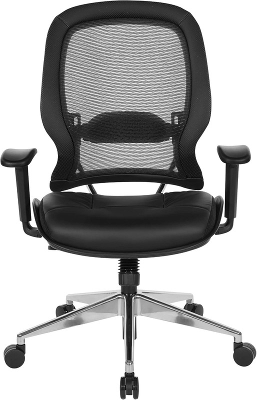 Professional Adjustable Office Chair with Padded Leather Seat and Aluminum Base gallery