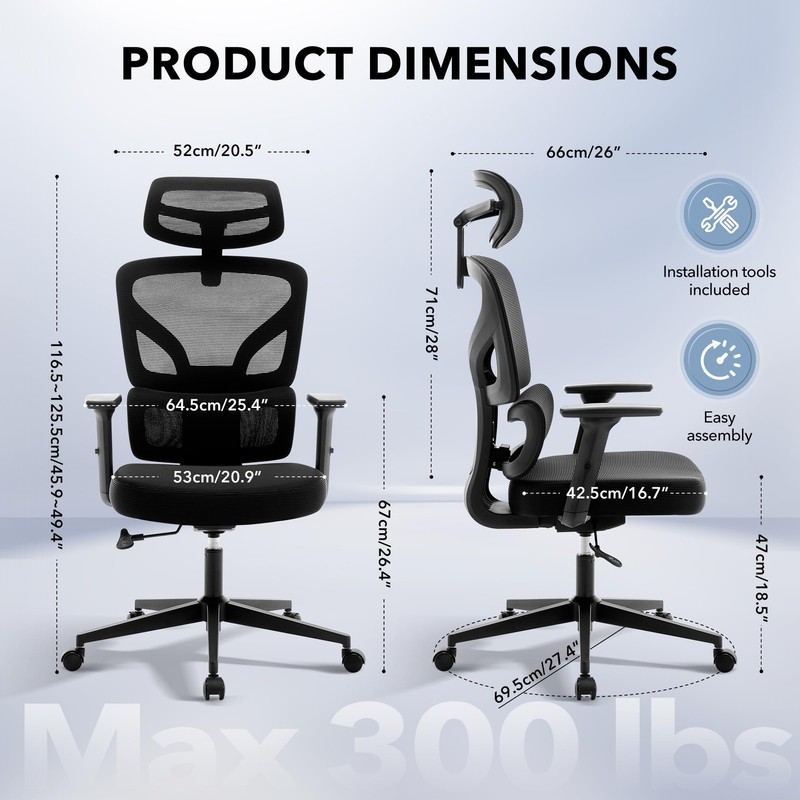 Office Chair Ergonomic Desk Chair - Home Mesh Office Desk Chair with Adjustab... gallery
