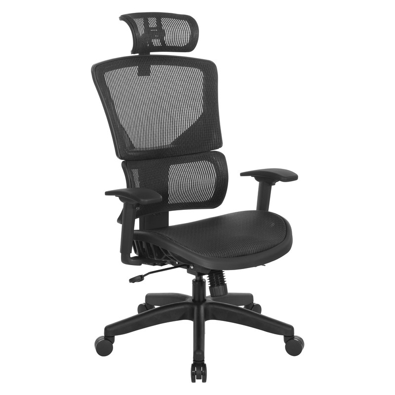 Black Vertical Matrix Back and Seat in Black Fabric
