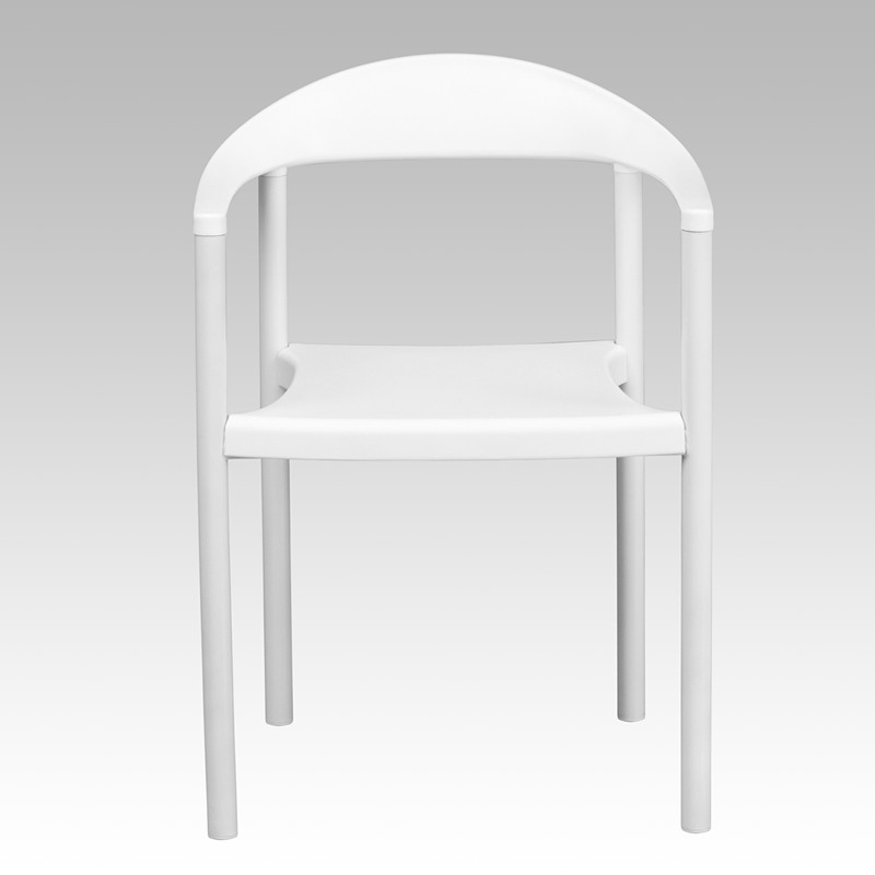 Heavy Duty White Plastic Cafe Stack Chair - Waiting Room Chair - Office Chair gallery