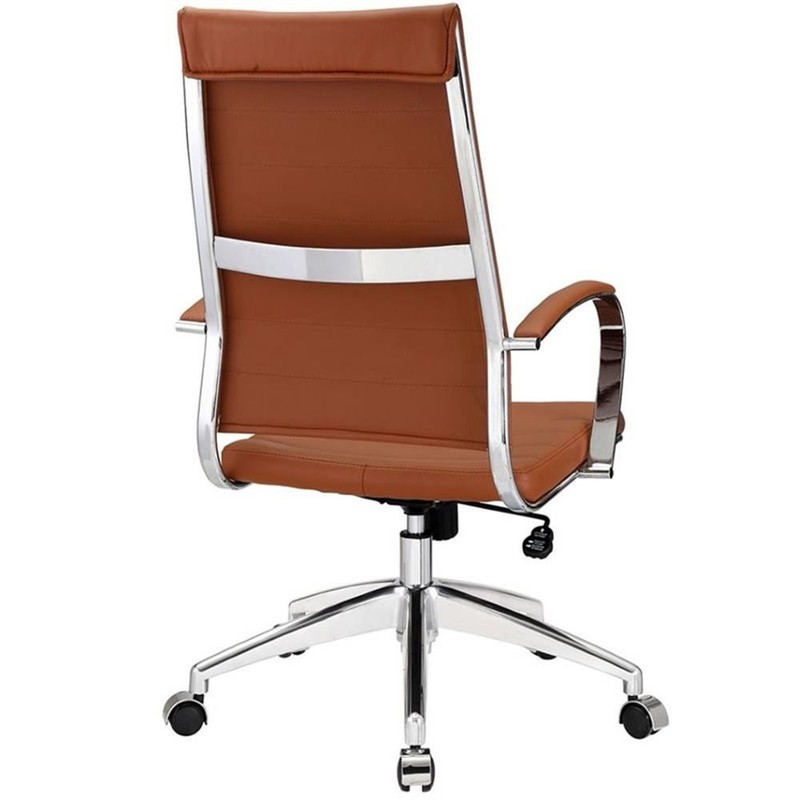 Modway Jive Modern Style Vinyl and Aluminum Highback Office Chair in Terracotta gallery