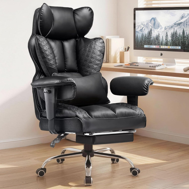 Big and Tall Office Chair Heavy Duty Gaming Chair with Deluxe Embossing Leather