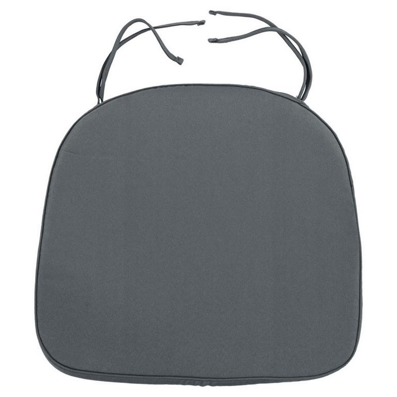 LeisureMod Modern Dining Chair Fabric Cushions With Ties in Dark Gray