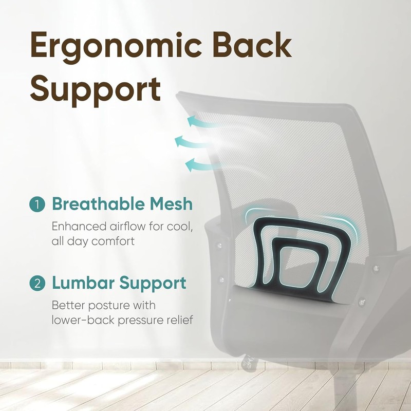 ETONEX Office Chair with Ergonomic Mid Back Cushion Lumbar Support Adjustable Sw gallery