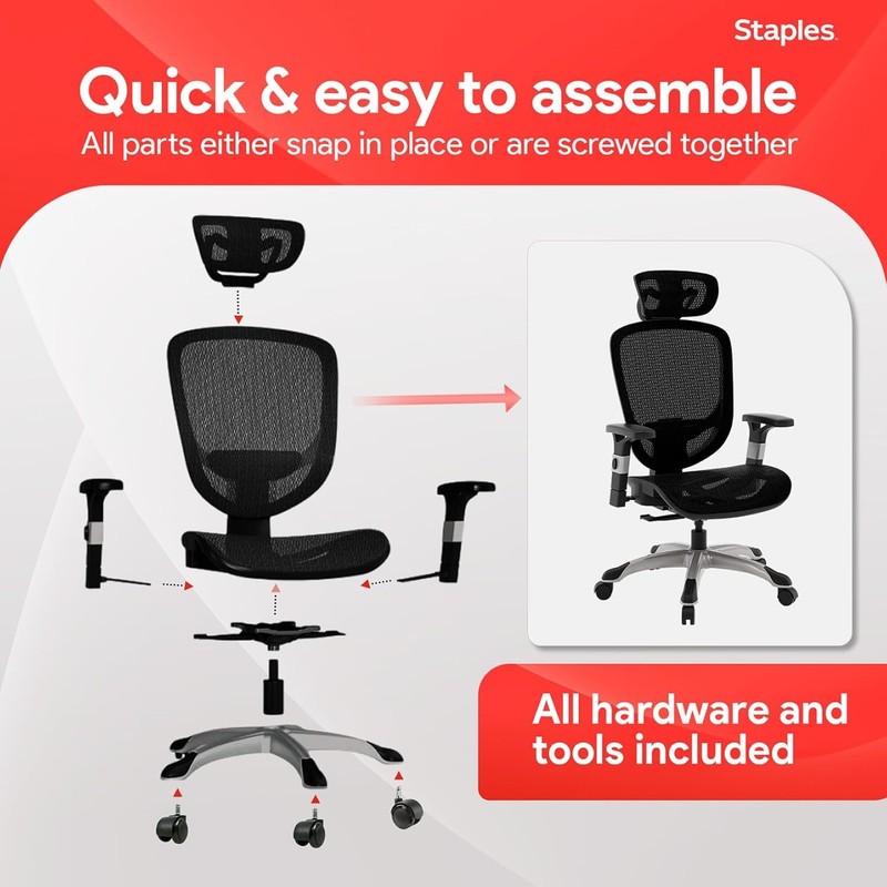 Hyken Ergonomic Task Chair, Mesh, Ergonomic, Lumbar Support, Swivel, Black gallery