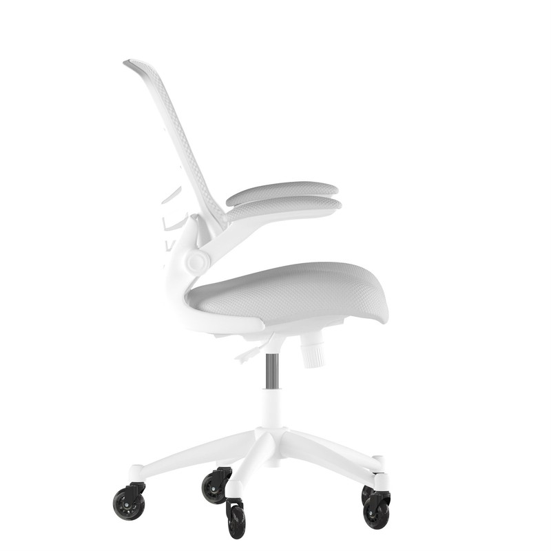 Ergonomic Swivel Task Chair with Roller Wheels & Flip Up Arms - Gray Mesh gallery