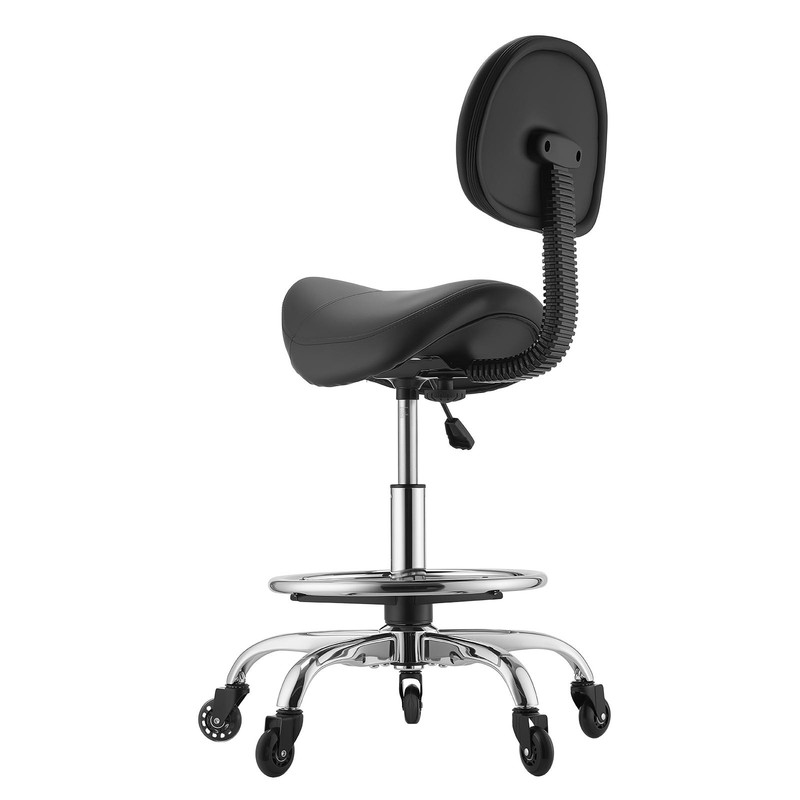 Uimoso Adjustable Saddle Stool with Backrest and Footrest, 500 lbs Capacity gallery