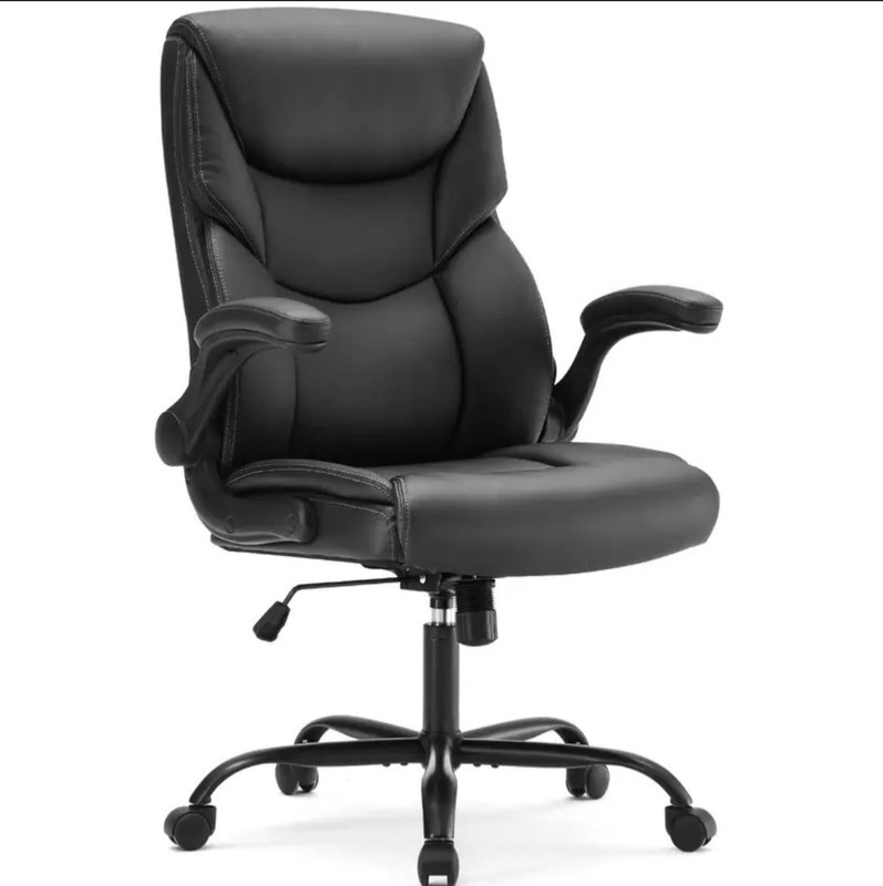 Ergonomic Home Office Chair, Leather Computer Gaming Chair with Armrests, Adjust gallery
