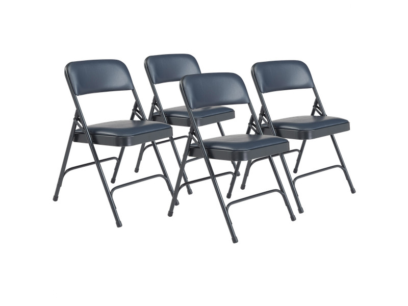 NPS 1204 Vinyl Dual-Hinge Folding Chair - Supports Up to 500 lb - 17.75" Seat He