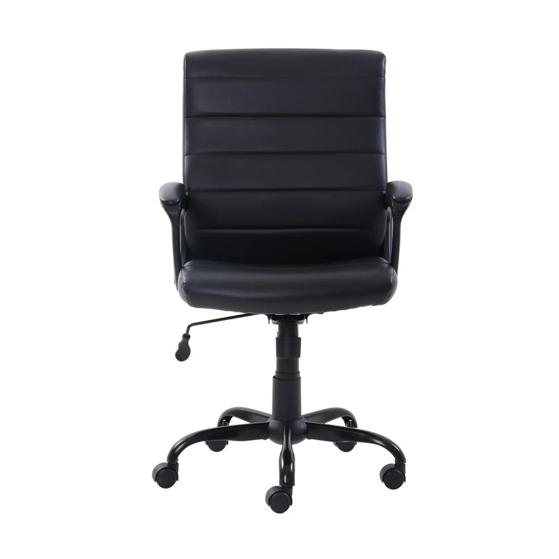 MAINSTAYS BONDED LEATHER MID BACK MANAGERS OFFICE CHAIR, BLACK *DISTRESSED PKG gallery