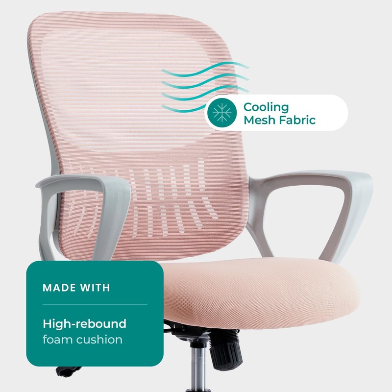 Home Office Chair, Mid Back Computer Ergonomic Mesh Desk with Large Seat, Exe... gallery