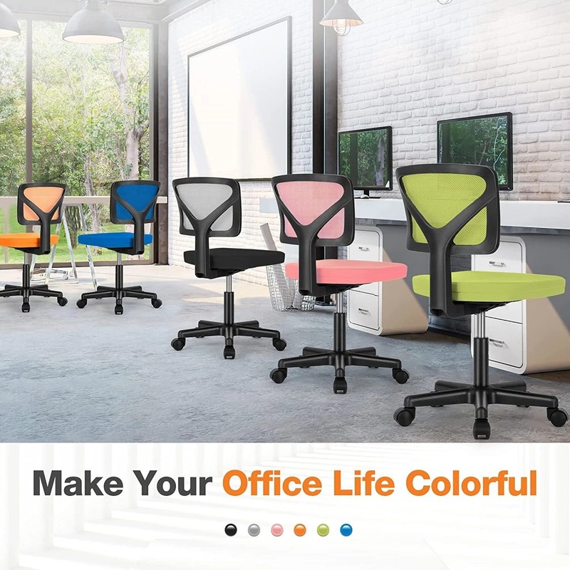 Office Chair Armless Desk Mesh Home Chair Low-Back Rolling Ergonomic Task Swivel gallery