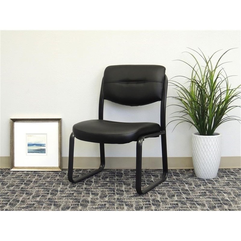 Boss Office Products Leather Plus with Black Frame Guest Chair gallery