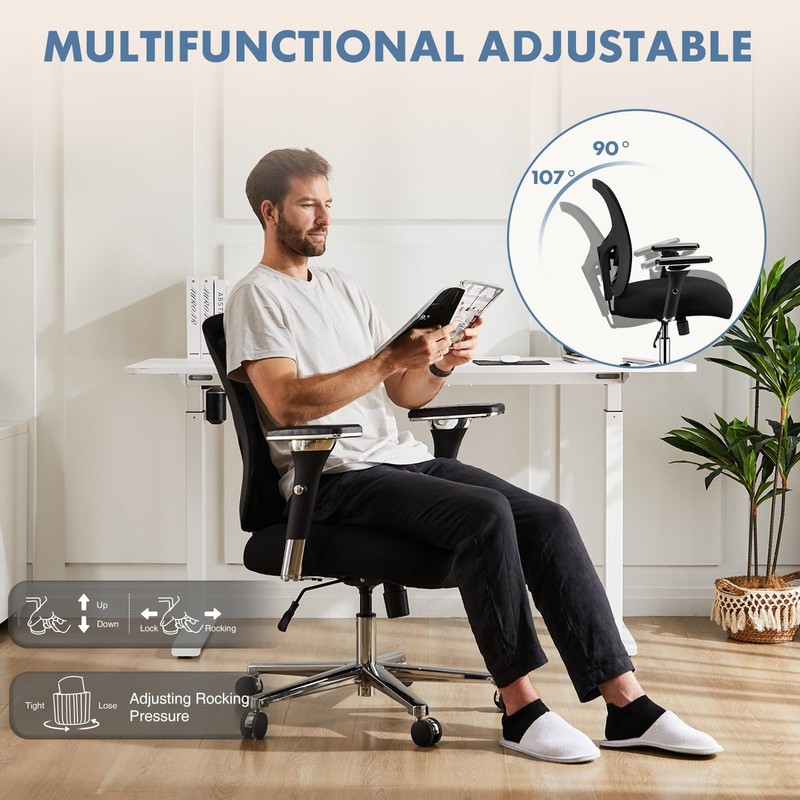 Big and Tall Office Desk Chair with Lumbar Support, 500lbs Heavy Duty Mesh Er... gallery