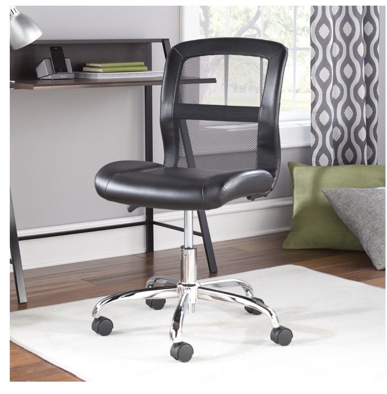 Mainstays and Vinyl and Mesh Task Office Chair, Padded Seat and Back for Comfort