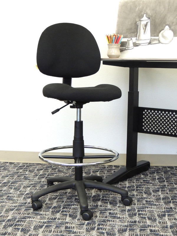 B1615-BK Ergonomic Works Drafting Chair without Arms in Black, Mid-Back gallery