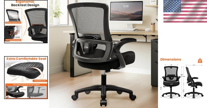 Adjustable High Back Computer Chair for Home Office - Black gallery
