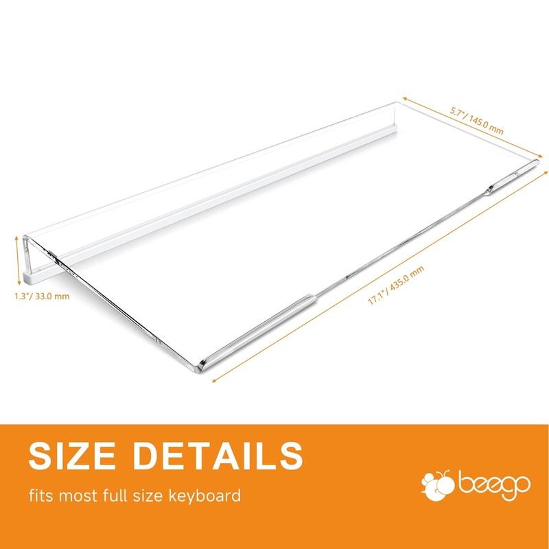 Ergonomic Computer Keyboard Stand Clear Acrylic Tilted Riser Keyboard Tray gallery