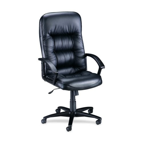 Lorell LLR60116 Executive High-back Chair Black Leather