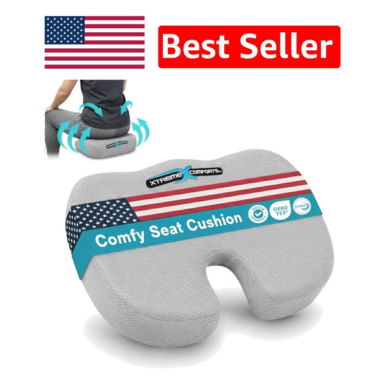 Lightweight & Portable Seat Cushion with Breathable Cover for All-Day Comfort