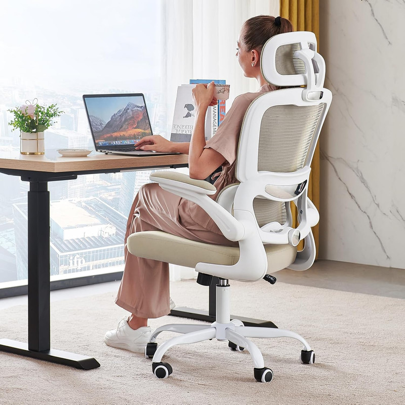 Office Chair Ergonomic Desk Chair, 330 LBS Home Mesh Office Desk Chairs with Whe