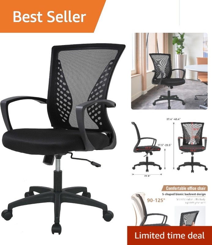 Stylish Adjustable Office Chair with Breathable Mesh and Smooth Rolling Casters