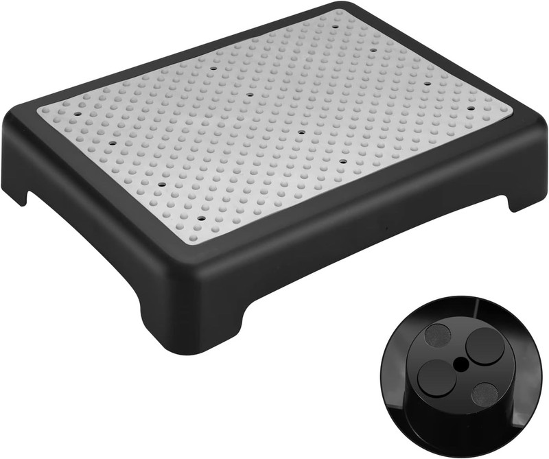 Fotree Step Stool, Indoor Outdoor Non-Slip 17 IN * 13 * 3.5 IN, Black-gray