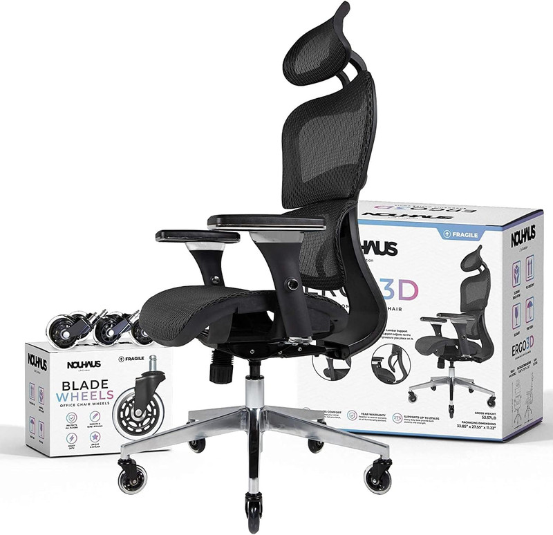 Ergo3D Ergonomic Office Chair with Lumbar Support & 4D Adjustable Armrests