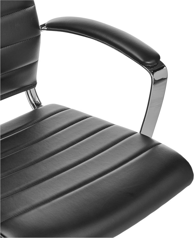 High-Back Swivel Office Chair W/ Lumbar Support Ergonomic Ribbed Faux Leather gallery