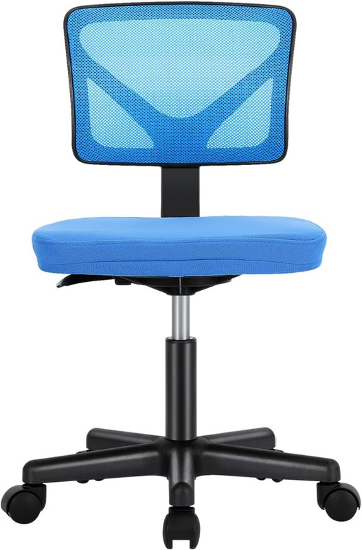 Silla de Oficina Ergonomica Malla Baja con Ruedas Soporte Lumbar Azul Clasico