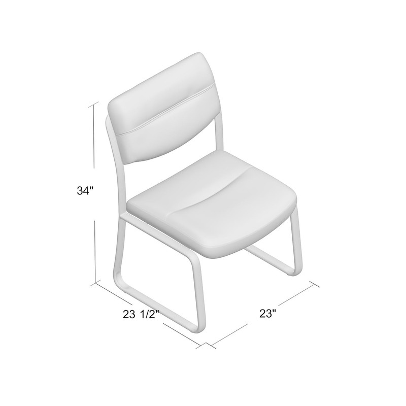 B9539 Leather Sled Base Side Chair in Black, 250 gallery