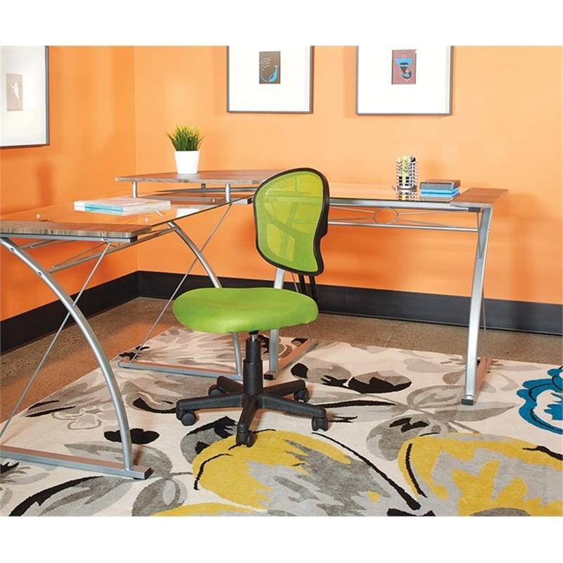 OSP Home Furnishings Mesh Task Office Chair in Green Fabric gallery
