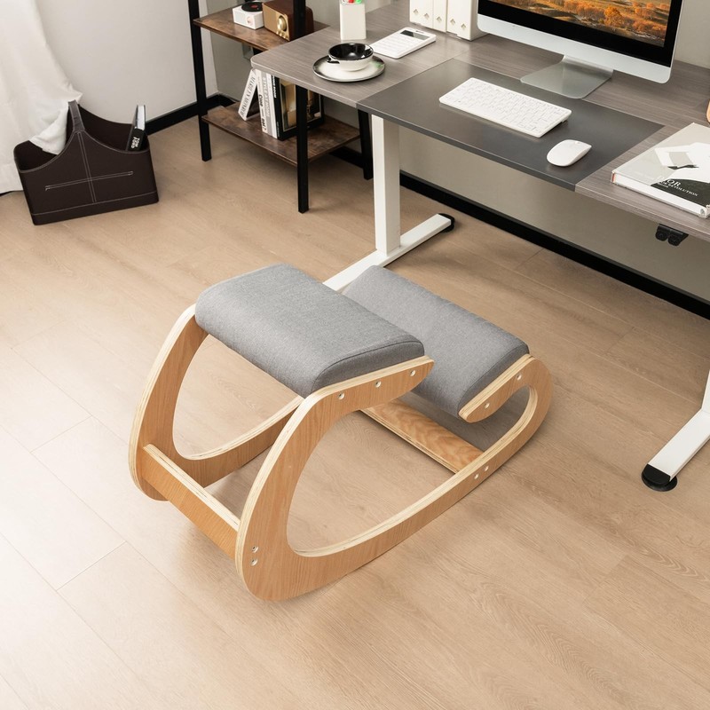 Ergonomic Kneeling Chair, Posture Chair for Desk with Cushion, Solid Wood Fra... gallery