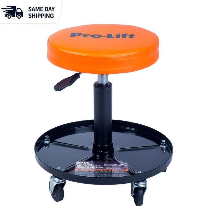 Comfortable Pneumatic Stool with 360° Swivel & 300 lbs Capacity for DIY Work