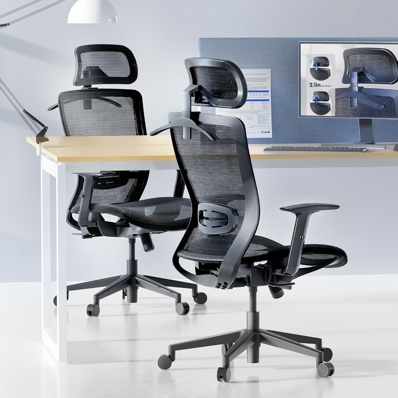 Ergonomic Office Chair With Lumbar Support Jet Black gallery