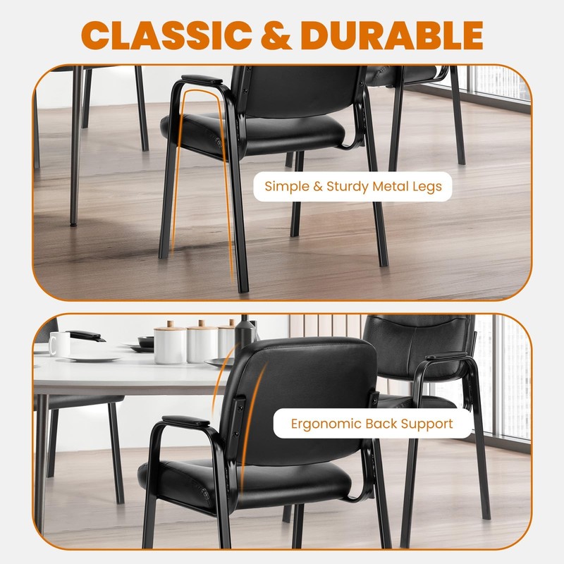 Sweetcrispy Office Reception Guest Waiting Room Chairs Set of 4 PCS Set, Inky gallery