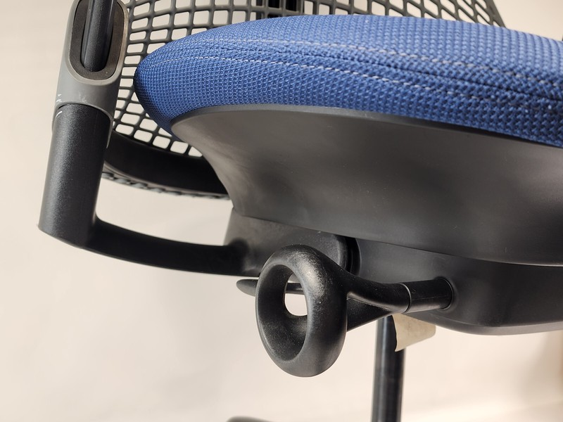 AUTHENTIC Herman Miller Sayl Office Chair w/ Blue Fabric Seat and Gray Arm Pads gallery