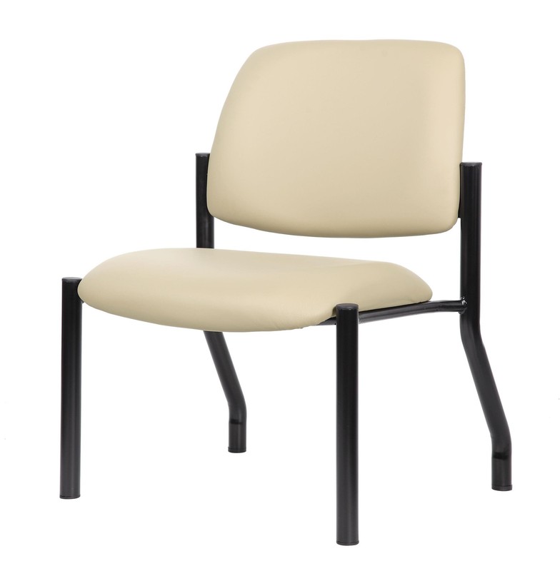Boss Office Armless Guest Side Chair 400 lb. Weight Capacity in Beige