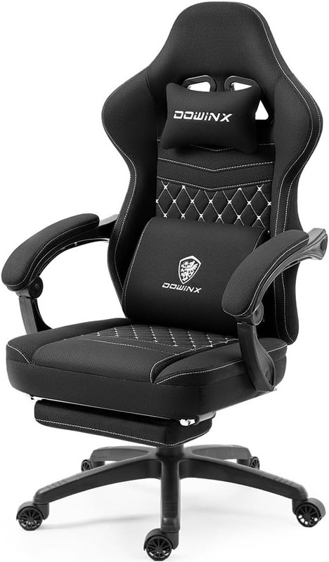 Gaming Chair Breathable Fabric Game Chair W/ Gel Pad & Storage Bag Comfortable