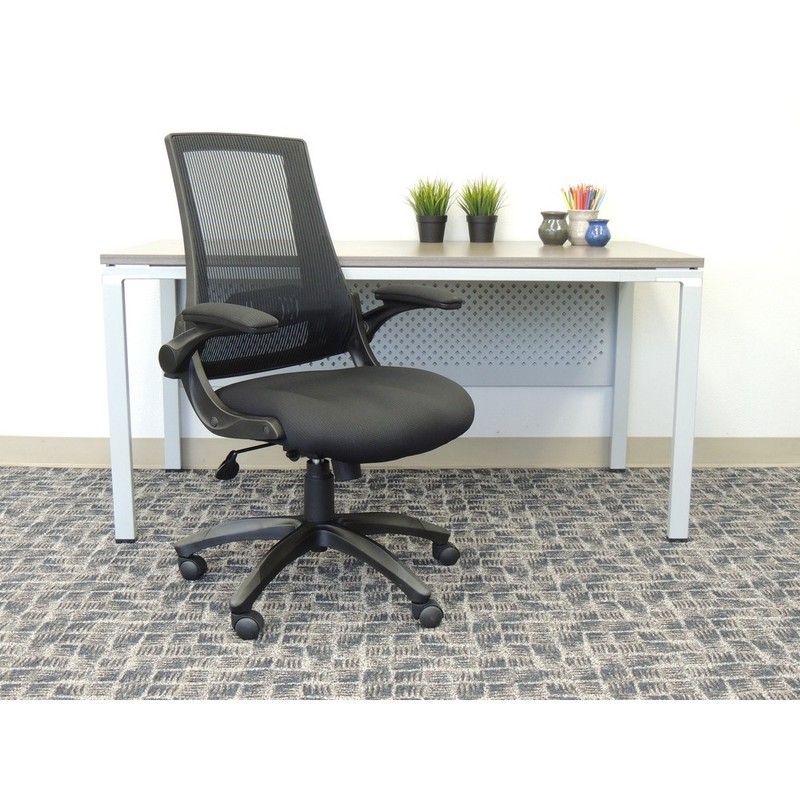 Boss Black Mesh Flip Arm Chair gallery
