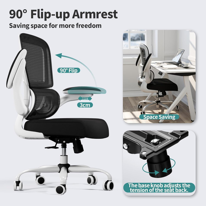 Office Chair - Ergonomic Desk Chair with Adjustable Lumbar Support, Mesh Compute gallery
