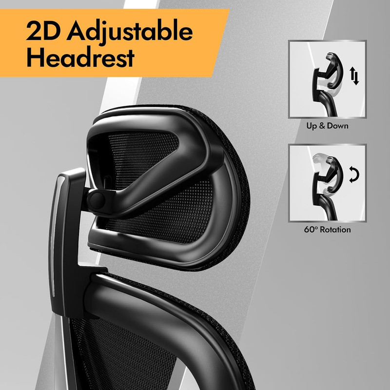 Ergonomic Mesh Office Chair - 3D Adjustable Lumbar Support & 3D Armrests, V-Shap gallery