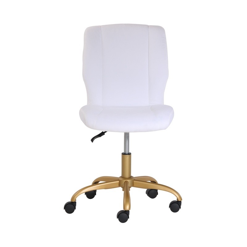 Chic Blush Velvet Task Chair Ergonomic Mid Back Adjustable Height Office Chair gallery