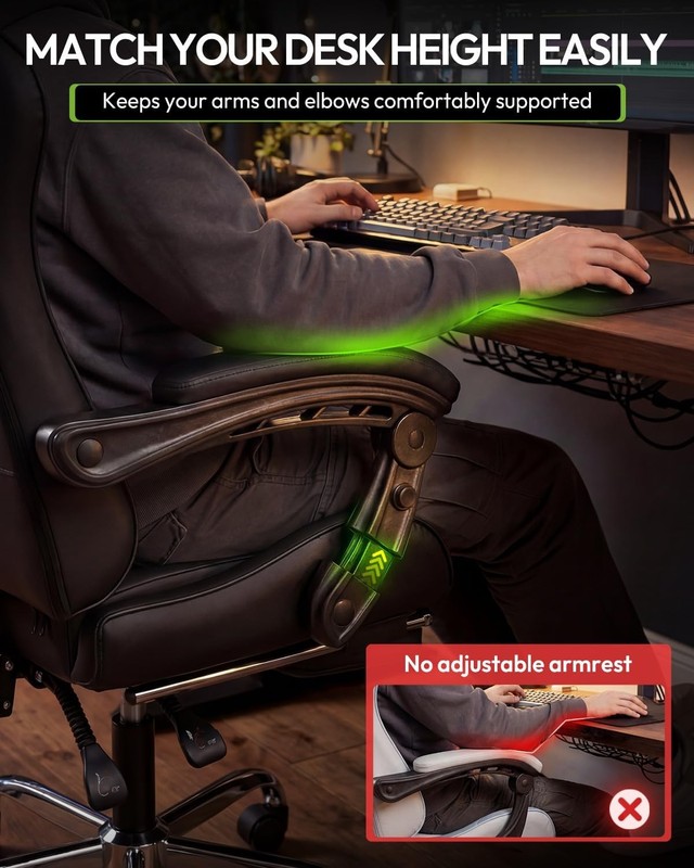 Ergonomic Gaming Chair W/ Footrest & Massage Lumbar 2D-Linkage Armrests Computer gallery