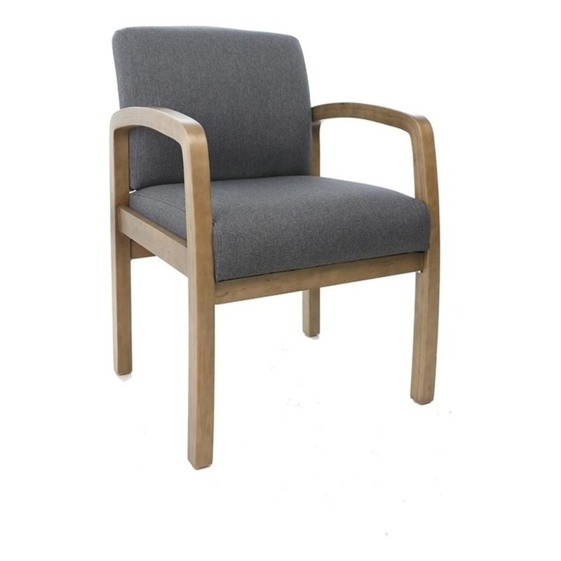 Pemberly Row Modern Upholstered Guest Chair in Slate Gray and Driftwood gallery