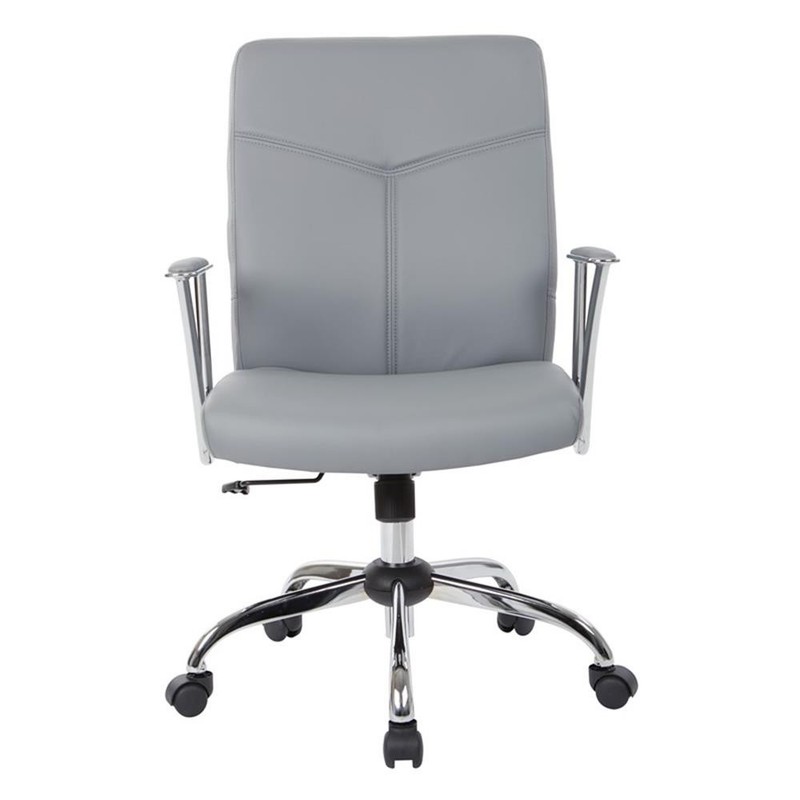 Faux Leather Chair in Charcoal with Chrome Base gallery