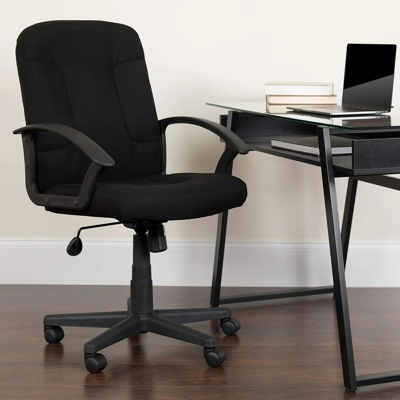 Flash Furniture Garver Mid-Back Black Fabric Executive Swivel Office Chair with gallery