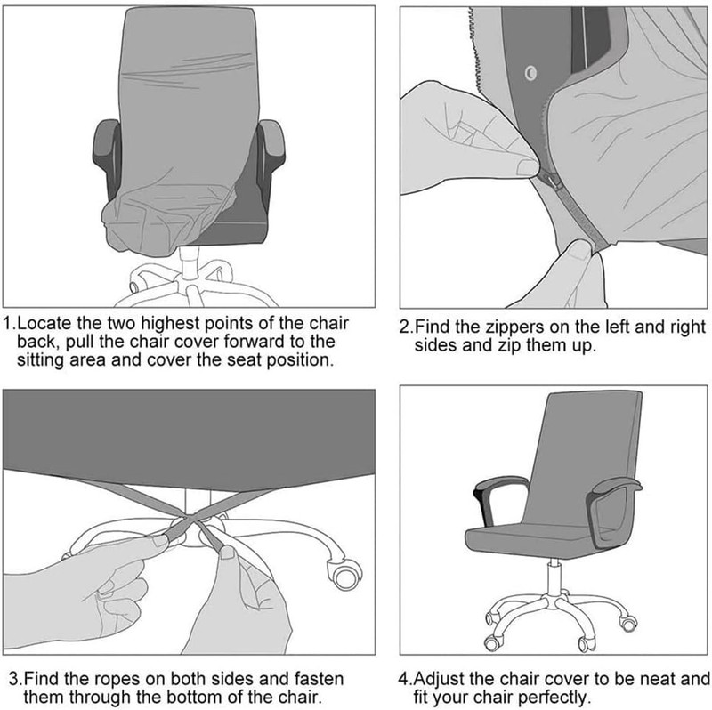 Computer Office Chair Covers for Stretch Universal Rotating Chair Desk Chairs ON gallery