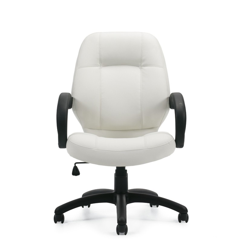 Offices To Go Set of 6 OTG Mid Back Conference Work Chairs White w Fixed Arms